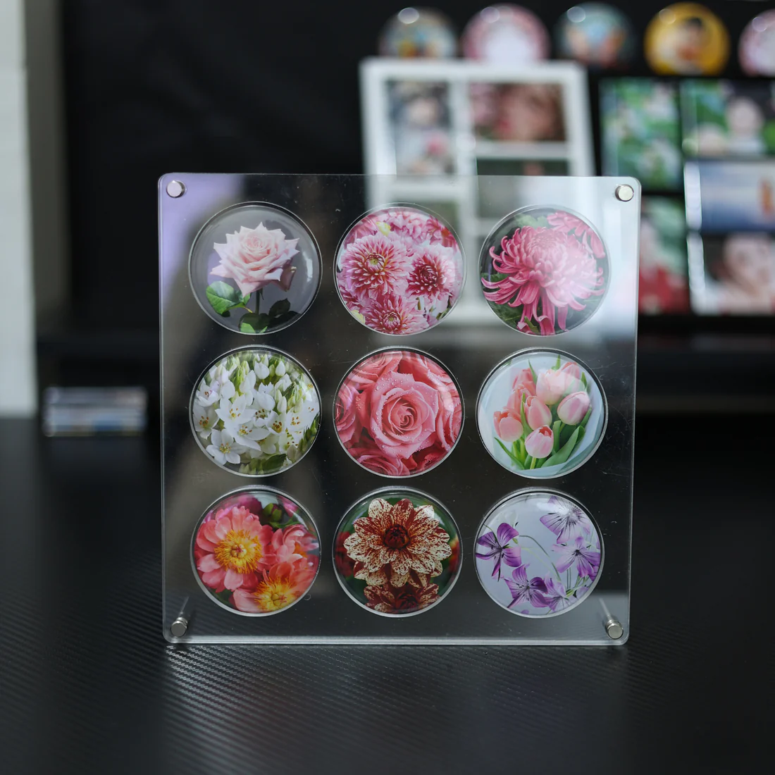 58mm(2.28 inches) Circular 9-compartment display shelf (non-magnetic)